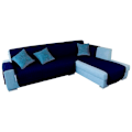 Miniatyrbillede 1 af 4: Wellhome Sofabetræk Elegant Wh0361 Blå,Sort