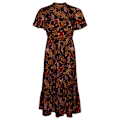 Miniatyrbillede 3 af 5: Superdry Kortærmet Midikjole Printed Tiered Brun M Kvinde