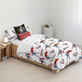 Miniatyrbillede 5 af 7: Play Fabrics Dynetæppe Med Knapper Man Of Steel Til 135/ Seng 140x240 Cm