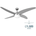Pikkukuva 2 / 2: Edm Kattotuuletin Caspio 60w 132 Cm Hopeinen One Size / EU Plug