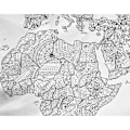 Pikkukuva 9 / 9: Awesome Maps Värityskarttapyyhe World Map To Color In With Country Specific Doodles Valkoinen