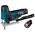Miniatyrbillede 1 af 4: Bosch Professional Trådløs Stiksav Gst 12v-70 2x 3 0 Ah Blå,Sort