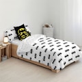 Miniatyrbillede 5 af 7: Play Fabrics Dynetæppe Med Knapper Batman Basic Til 180 Seng 260x240 Cm