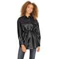 Miniatyrbillede 1 af 8: Jack & Jones Læderjakke Luna Faux Overshirt Sort XS Kvinde