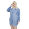 Miniatyrbillede 1 af 3: Vero Moda Curve Langærmet Kjole Sila Mix Blå 48 Kvinde