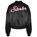 Miniatyrbillede 4 af 10: Starter Black Label Satin College Bomberjakke Sort M Kvinde