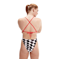 Miniatyrbillede 2 af 6: Speedo Badedragt Allover Digital Tie-back Hvid,Sort 32 Kvinde