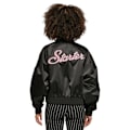 Miniatyrbillede 2 af 10: Starter Black Label Satin College Bomberjakke Sort M Kvinde