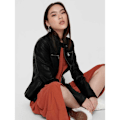Miniatyrbillede 6 af 7: Only Jakke Bandit Faux Leather Biker Sort 42 Kvinde