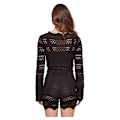 Miniatyrbillede 1 af 2: Urban Classics Crochet Langærmet Top Sort 5XL Kvinde