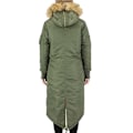 Miniatyrbillede 2 af 2: Alpha Industries Long Fishtail Jakke Grøn L Kvinde