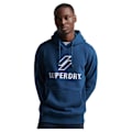 Miniatyrbillede 1 af 4: Superdry Hættetrøje Code Sl Stacked Apq Blå S Mand