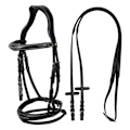 Pikkukuva 1 / 8: Equestro Anatomic Soft Stitched Suitset Musta Full