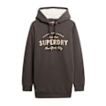Miniatyrbillede 6 af 6: Superdry Langærmet Kort Kjole Luxe Metallic Logo Hood Sort 2XS-XS Kvinde