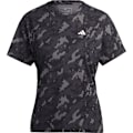Miniatyrbillede 3 af 7: Adidas Kortærmet T-shirt Own The Run Aop Sort XS Kvinde