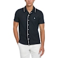 Miniatyrbillede 1 af 2: Original Penguin Button Front Textured Earl Kortærmet Skjorte Blå S Mand