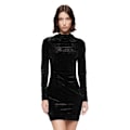 Miniatyrbillede 1 af 5: Superdry Velvet Longsleeved Mini Kjole Sort XS Kvinde