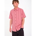 Miniatyrbillede 3 af 7: Volcom Newbar Stripe Kortærmet Skjorte Rosa S Mand