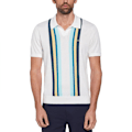 Miniatyrbillede 1 af 2: Original Penguin Text Vertical Stripe Kortærmet Polo Hvid S Mand
