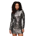 Miniatyrbillede 1 af 6: Superdry Sequin Mock Kort Kjole Grå M Kvinde