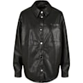 Miniatyrbillede 6 af 8: Urban Classics S Faux Leather Over Skjorte Sort L Kvinde