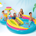 Miniatyrbild 7 av 7: Intex Uppblåsbar Pool Regnbågsspel Med Rutschkana 2.95x1.91x1.09 Cm 206l Flerfärgad