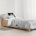 Miniatyrbillede 6 af 7: Play Fabrics Dynetæppe Looney Sort/hvid Til 135/ Seng 140x240 Cm