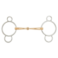 Miniatyrbillede 1 af 2: Br Enkeltleddet Snaffle Anatomisk Pessoa Soft Contact 16 Mm Ring 70 Mm Snaffle Gylden 13.5 cm