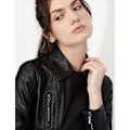 Miniatyrbillede 6 af 6: Armani Exchange 8nyb13_ynvlz Læderjakke Sort L Kvinde