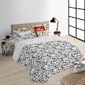 Miniatyrbillede 2 af 7: Play Fabrics Dynetæppe Med Knapper Tom & Jerry Sort Og Hvid Til Seng 135/ 140x240 Cm