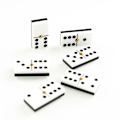 Miniatyrbild 1 av 6: Fournier Set Chamelo Elfenben Plastlåda Domino Guld