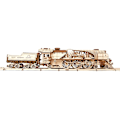 Miniatyrbillede 2 af 3: Ugears I-damptog Mekanisk Træmodel Express Gylden