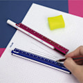 Miniatyrbild 5 av 5: Milan Display Box 10 Eraser&ruler 15 Cm Eraser&ruler 15 Cm Acid-serien Durchsichtig