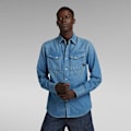 Miniatyrbillede 1 af 5: G-star Lang ærmet Skjorte D23616-d252 Slim Fit Blå S Mand