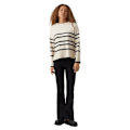 Miniatyrbillede 4 af 5: Vero Moda O Neck Sweater Saba Stripe Beige,Sort S Kvinde