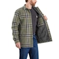 Miniatyrbillede 3 af 3: Carhartt Flanell Langærmet Skjorte I Afslappet Pasform Sherpa Brun S