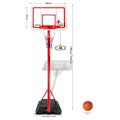 Miniatyrbillede 3 af 3: Devessport Justerbar Basketballkurv Junior Rød 195 cm