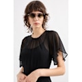 Miniatyrbillede 3 af 3: Armani Exchange 6dya08_yn1vz Kortærmet Midi-kjole Sort L Kvinde