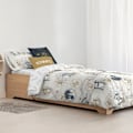 Miniatyrbillede 3 af 3: Play Fabrics Dynetæppe Med Knapper Harry Potter Guld Til Seng På 105 Cm 180x240 Cm