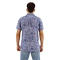 Miniatyrbillede 2 af 7: Superdry Open Collar Print Kortærmet Skjorte Blå XL Mand