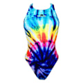 Miniatyrbillede 1 af 2: Turbo Badedragt Wide Strap Swirl Blå L Kvinde