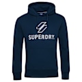 Miniatyrbillede 2 af 4: Superdry Hættetrøje Code Sl Stacked Apq Blå S Mand