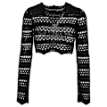 Miniatyrbillede 2 af 2: Urban Classics Crochet Langærmet Top Sort 5XL Kvinde