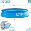 Miniatyrbild 5 av 8: Intex Slå Samman Easy Set 305x61 Cm Blå 305 x 61 cm