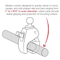 Pikkukuva 5 / 5: Ram Mounts Tough-claw™ Medium Clamp-pallojalusta Hopeinen
