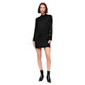 Miniatyrbillede 3 af 6: Superdry Satin Mock Neck Langærmet Kort Kjole Sort M Kvinde