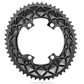 Miniatyrbillede 2 af 3: Absolute Black Oval 2x Asymmetric Shimano 9100/8000 110 Bcd Kædehjul Sort 52t