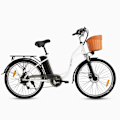 Miniatyrbillede 1 af 11: Retro elektrisk bycykel DYU C6, motor 36V 250W, med kurv og bagagebærer