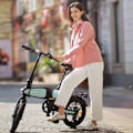 Miniatyrbillede 7 af 9: Sammenklappelig elcykel DYU C2, 16", motor 48V 250W, skivebremser