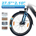 Miniatyrbillede 9 af 11: Elcykel TTGO M300, 250W momentsensor, 36V 20Ah, 27,5" til pendling og fritid